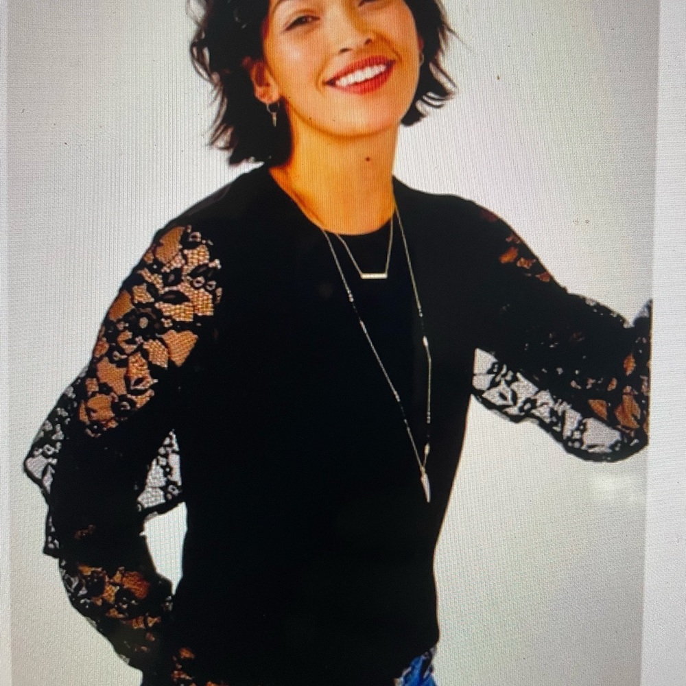 Stella & Dot Lace Sleeve Blouse